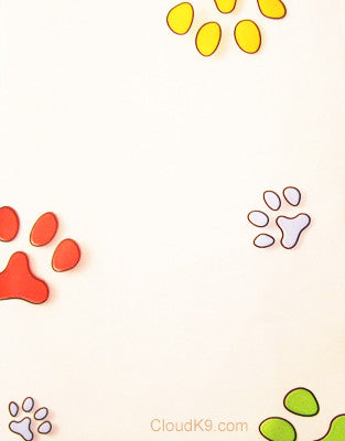 Multi Color Paw Prints Cello Treat Bags