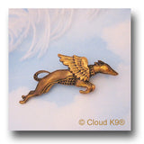 Racing Greyhound Angel Dog Pin