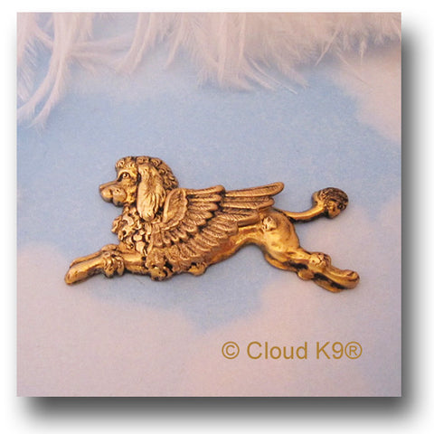 Poodle Angel Dog Pin