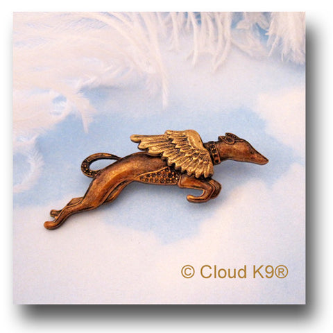 Racing Whippet Guardian Angel Dog Pin