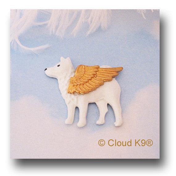 Samoyed Guardian Angel Dog Pin