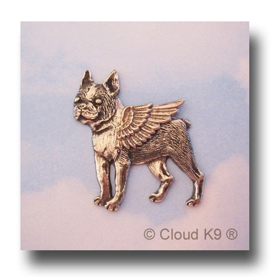 Boston Terrier Angel Dog Pin