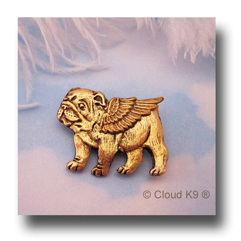 Bulldog Guardian Angel Dog Pin