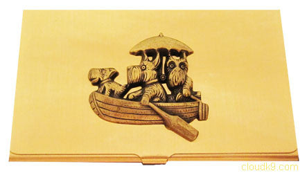 Scottie / Schnauzer in Boat Business Card Case