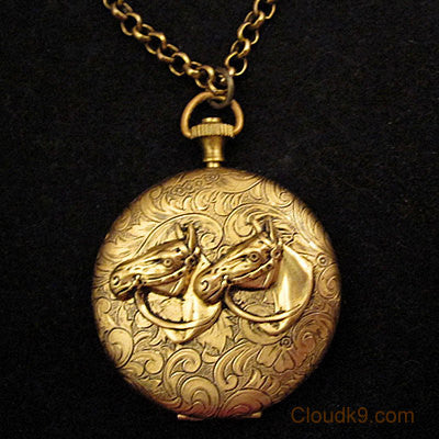 Horse Locket Necklace (LARGE Locket)