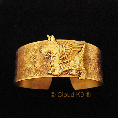 Scottie Angel Dog Cuff Bracelet