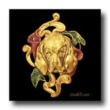Bloodhound & Lilies Hand Painted Brooch Pin