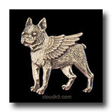 Boston Terrier Angel Pin: Memorial Sympathy Gift