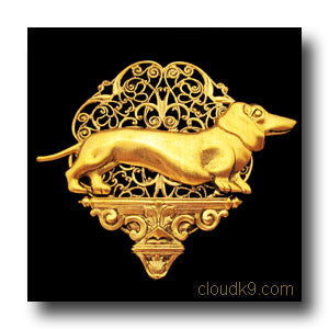 Dachshund Pedestal Brooch Pin