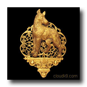 German Shepherd Pedestal Brooch Pin