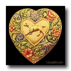 German Shorthaired Pointer Colorful Heart Brooch Pin