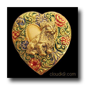 Norfolk Terrier Colorful Heart Brooch Pin