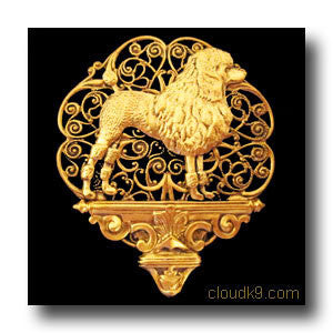 Poodle Pedestal Brooch Pin