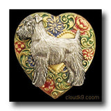 Schnauzer Colorful Heart Brooch Pin