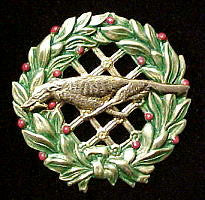 Borzoi (Racing) Christmas Wreath Brooch Pin