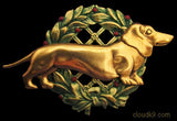 Dachshund Christmas Wreath Brooch Pin