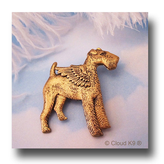 Airedale Terrier Angel Dog Pin / Jewelry