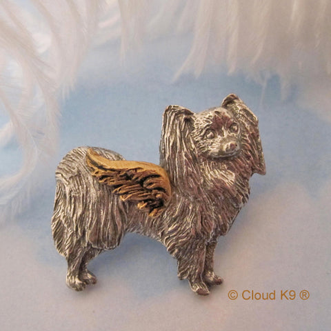 Papillon Dog, Fine Art, Silver Pendant