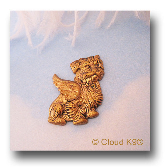 Mixed Breed Terrier Angel Dog Pin