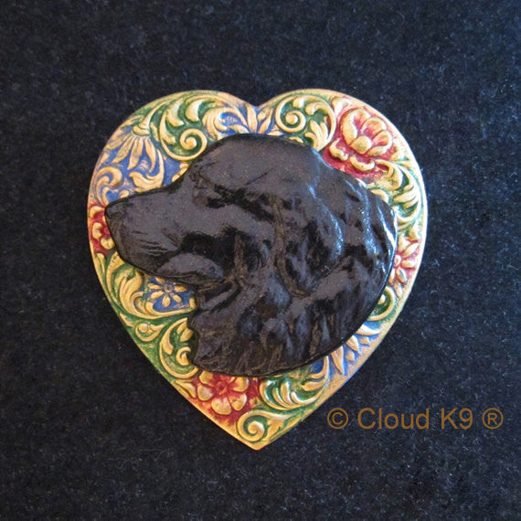 Newfoundland Colorful Heart Brooch Pin