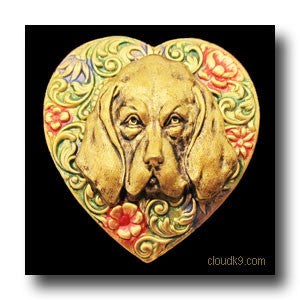 Bloodhound Colorful Heart Brooch Pin