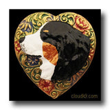 Bernese Mountain Dog Colorful Heart Brooch Pin