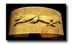 Russian Wolfhound Cuff Bracelet (Racing Wolfhounds)