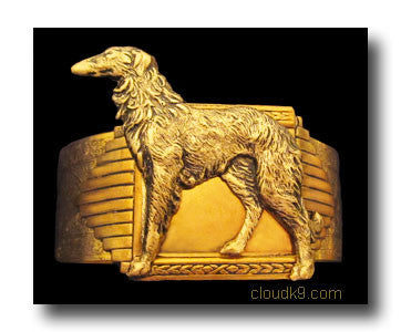 Russian Wolfhound Cuff Bracelet (Standing Wolfhound)