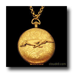 Russian Wolfhound Locket Necklace (LARGE Locket)