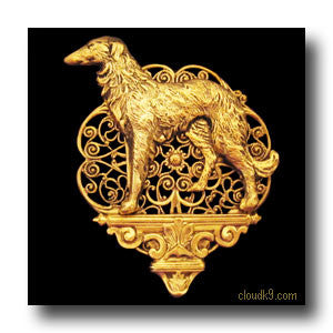 Borzoi Pedestal Brooch Pin