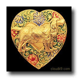 English Cocker Spaniel Colorful Heart Brooch Pin