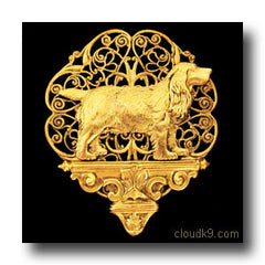 English Cocker Spaniel Pedestal Brooch Pin