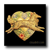 Collie Colorful Heart Brooch Pin