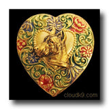 Great Dane Colorful Heart Brooch Pin