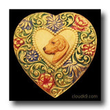 Golden Retriever (Small Profile) Colorful Heart Brooch Pin