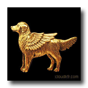 Golden Retriever Angel Dog Pin