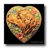Golden Retriever (Large Profile) Colorful Heart Brooch Pin