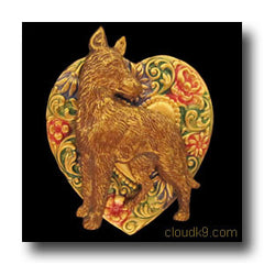 German Shepherd Colorful Heart Brooch Pin