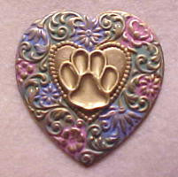 Paw Print on My Heart Colorful Brooch Pin