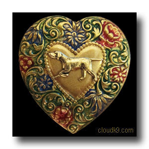 Pointer Colorful Heart Brooch Pin