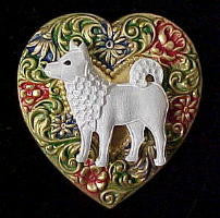 Samoyed Colorful Heart Brooch Pin