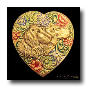 Gordon Setter Colorful Heart Brooch Pin