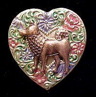 Shiba Inu Colorful Heart Brooch Pin