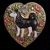 Alaskan Malamute Colorful Heart Brooch Pin