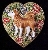 Siberian Husky Colorful Heart Brooch Pin
