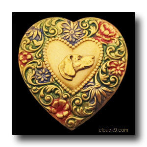 Vizsla Colorful Heart Brooch Pin