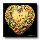 Weimaraner Colorful Heart Brooch Pin