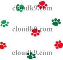 Red and Green Paw Prints Cello Treat Bags