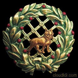 Boston Terrier Christmas Wreath Brooch Pin