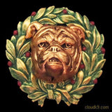 Bulldog Christmas Wreath Brooch Pin